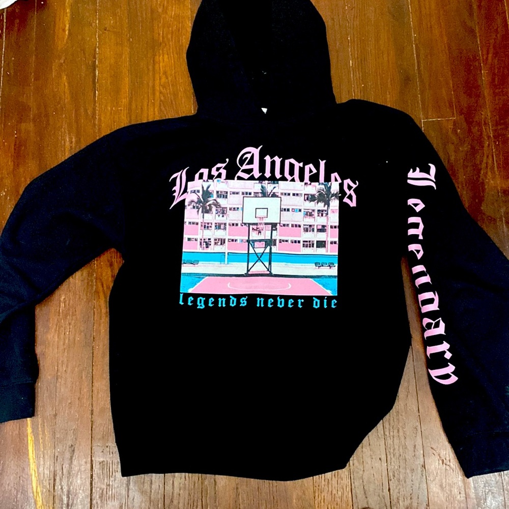 Pink,blue,black and white basketball sweatshirt